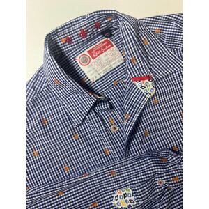 Robert Graham M Blue Check Guitar Print Button Front The Freshly Laundered Shirt